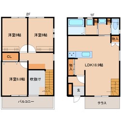 大和八木駅 徒歩9分 1-2階の物件間取画像